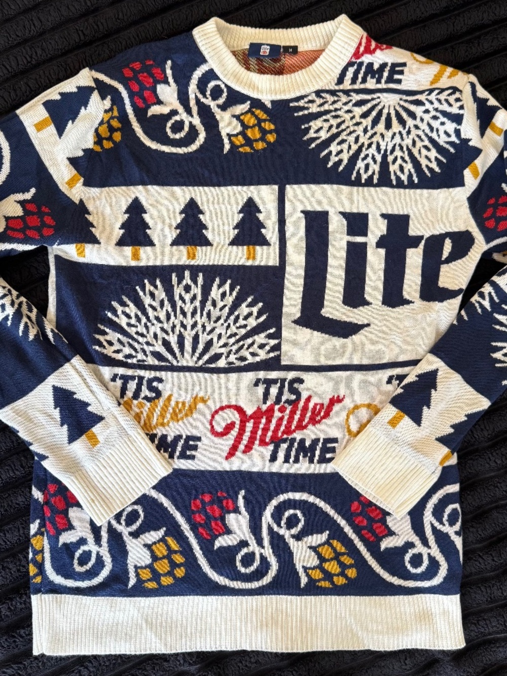 Funny Christmas Sweater Miller Lite Size Medium